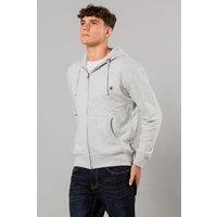 French Connection Men's Cotton Blend Zip Hoody in Light Grey | Size: 2XL