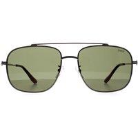 BMW Men's Aviator Shiny Gunmetal Green BW0005 Sunglasses in Grey