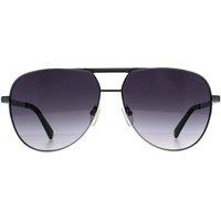 Guess Men's Aviator Shiny Gunmetal Smoke Gradient GU00027 in Grey