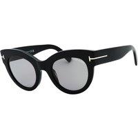 Tom Ford Men's Lucilla Smoke Mirror Lens Shiny Black Thick Framed Sunglasses