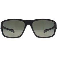 Timberland Men's Wrap Matte Black Green Polarized TB00017 Sunglasses