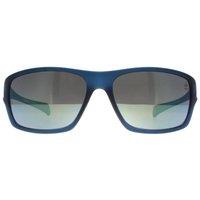 Timberland Men's Wrap Matte Blue Smoke Polarized TB00017 Sunglasses