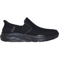 Skechers Men's Equalizer 6.0 Slip-Ins Relaxed Fit Mesh Twin Gore Slip On Black Mesh | Size: 8