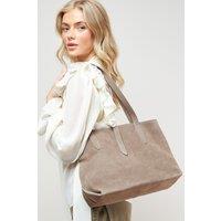 Oasis Women's Esty Suede Tote Bag in Taupe