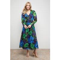 Oasis Women's V Neck Open Back Long Sleeve Midi Dress | Size: 8