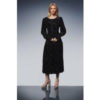 Oasis Women's Trim Panelled Boho Maxi Dress in Black | Size: 10