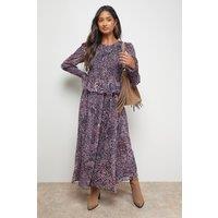 Oasis Women's Western Shirred Bodice Long Sleeve Dress | Size: 10