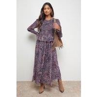 Oasis Women's Western Shirred Bodice Long Sleeve Dress | Size: 12