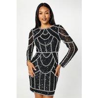 Coast Women's Long Sleeve Sequin Mini Dress in Black | Size: 10