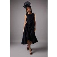 Coast Women's Crepe Ruffle Dress With Low Back in Black | Size: 10