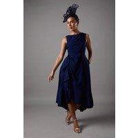 Coast Women's Crepe Ruffle Dress With Low Back in Navy | Size: 10