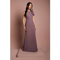 Coast Women's Honoured Bow One Shoulder Maxi Bridesmaid Dress in Dusty Mauve | Size: 12