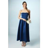 Coast Women's Structured Satin Corset Bridesmaid Dress in Navy | Size: 16