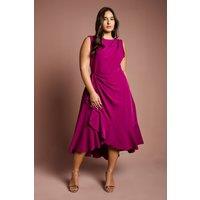 Coast Women's Plus Size Crepe Ruffle Dress in Berry | Size: 22