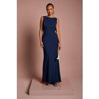Coast Women's Honoured Petite Sleeveless Cowl Back Maxi Bridesmaid Dress in Navy | Size: 4
