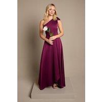 Coast Women's Teen One Shoulder Bow Bridesmaid Dress in Fig | Size: 14-15 Years