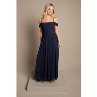 Coast Women's Teen Cold Shoulder Stretch Mesh Bridesmaid Dress in Navy | Size: 14-15 Years