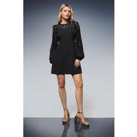 Dorothy Perkins Women's Black Lace Detail Mini Dress | Size: 8