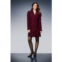 Dorothy Perkins Women's Lace Blazer Dress in Berry | Size: 14