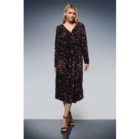 Dorothy Perkins Women's Velvet Sequin Wrap Midi Dress in Lilac | Size: 12