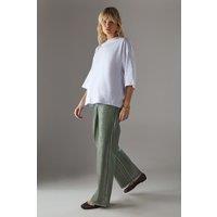 Warehouse Women's Foil Coated High Waist Wide Leg Jeans in Khaki | Size: 12