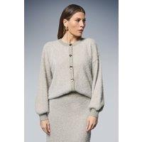 Wallis Women's Metallic Tufted Cardigan in Ivory | Size: Medium