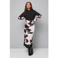 Wallis Women's Floral Jacquard Knitted Dress in Black | Size: Medium