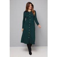 Wallis Women's Tipped Crew Neck Knitted Dress in Teal | Size: Small