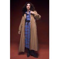 Wallis Women's Check Seam Detail Belted Shirt Dress in Blue | Size: 12