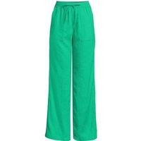 Lands' End Women's Wide Leg Pull-on Linen Trousers in Bright Green | Size: Large