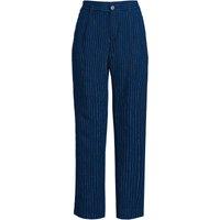 Lands' End Women's Tapered Linen Ankle Trousers in Dark Navy | Size: 16