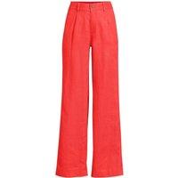 Lands' End Women's Wide Leg Pleated Linen Trousers in Red | Size: 14-16