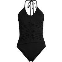 Lands' End Women's Convertible Halter Swimsuit, High Leg in Black | Size: 16