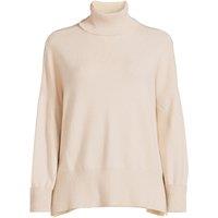Lands' End Women's Relaxed Roll Neck Jumper in Light Tan | Size: 14-16