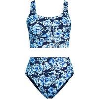 Lands' End Women's Tugless Midkini, High Waisted - 2 piece in Dark Navy | Size: 16-18