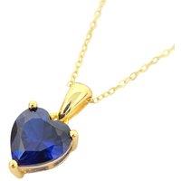Harfi Women's Sapphire September Birthstone Love Heart Charm Necklace in Gold | Size: 18 inches