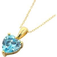 Harfi Women's Blue Topaz December Birthstone Love Heart Necklace in Gold | Size: 18 inches