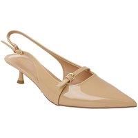MODISHION Women's Slingback Pointed Closed Toe Heels Pumps Sandals in Beige | Size: 6.5