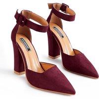 MODISHION Women's Pointed Toe High Heel Pumps Court Shoes in Wine | Size: 7