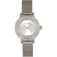 Sophie and Freda Women's Cambridge Bracelet Watch with Swarovski Crystals in Silver