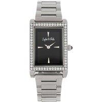 Sophie and Freda Women's Wilmington Leather-Band Watch with Swarovski Crystals in Silver