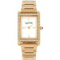 Sophie and Freda Women's Wilmington Leather-Band Watch with Swarovski Crystals in Gold