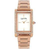 Sophie and Freda Women's Wilmington Leather-Band Watch with Swarovski Crystals in Rose Gold