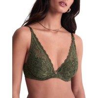 Aubade Women's Rosessence Care High Apex Plunge Bra in Green | Size: 36A