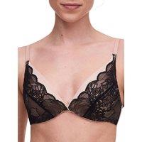 Chantelle Women's Midnight Flowers Plunge T-Shirt Bra in Black | Size: 36A