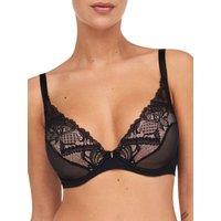 Chantelle Women's Orangerie Dream Plunge T-Shirt Bra in Black | Size: 36D