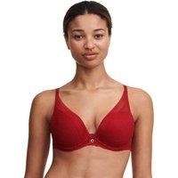 Chantelle Women's Festivit Plunge T-Shirt Bra in Red | Size: 36A