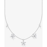 THOMAS SABO Women's Sterling Silver White Cubic Zirconia Flower Necklace KE2100-051-14