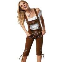 tectake Women's Walchensee Lederhose in Brown | Size: Large