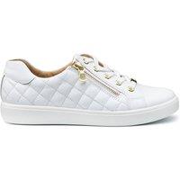 Hotter Women's Wide Fit 'Wonder' Quilted Trainers in White | Size: 7.5